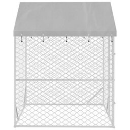 Vidaxl Outdoor Dog Kennel With Roof Silver 2X2X2.5 M Galvanised Steel - thumbnail 4