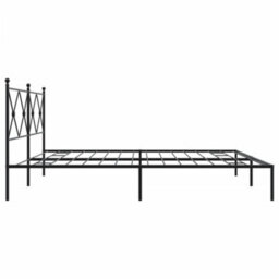 Berkfield Metal Bed Frame Without Mattress With Headboard Black 193X203Cm - thumbnail 5