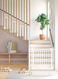 Safetots Wooden Elegance Gate, White, 95Cm - 103Cm, Pressure Fit Safety Gate, 73Cm Extra Wide Doorway, Easy Installation - thumbnail 7