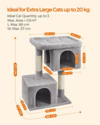 LEDREM Cat Tree, 101 Cm Cat Tower, Xl, Cat Condo For Extra Large Cats Up To 20 Kg, Large Cat Perch, 2 Cat Caves, Scratching Post - thumbnail 9
