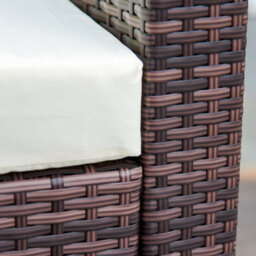 Outsunny 5 Pieces Rattan Sofa Set Wicker Sectional Cushion Patio Brown Garden - thumbnail 8