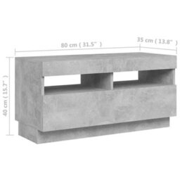 Vidaxl Tv Cabinet With Led Lights Concrete Grey 80X35X40 Cm - thumbnail 3