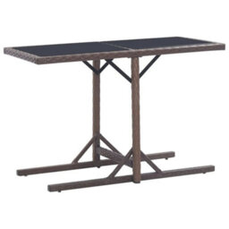 Walplus 3 Piece Garden Dining Set Poly Rattan And Tempered Glass Brown - thumbnail 7