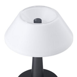 Happy Homewares Matt Black Rechargeable Touch Dimmable Table Lamp With Opal White Domed Shade - thumbnail 3
