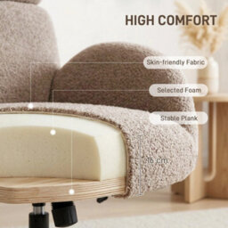 Swivel Armchair With Footstool, Rocking Accent Chair, Light Brown - thumbnail 4