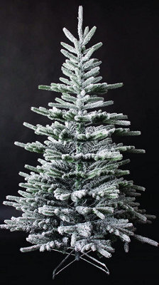Shatchi 5Ft Californian Pine Snow Covered Green Tips Bushy Artificial Plain Christmas Tree - image 1
