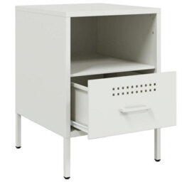 Berkfield Bedside Cabinet White 36X39X50.5 Cm Steel - thumbnail 9