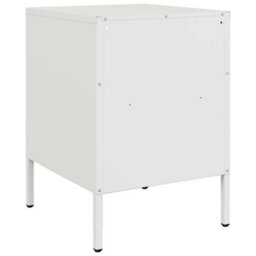 Berkfield Bedside Cabinet White 36X39X50.5 Cm Steel - thumbnail 8