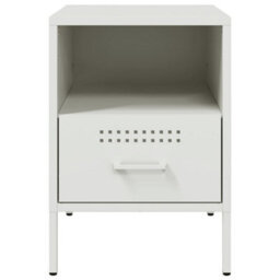 Berkfield Bedside Cabinet White 36X39X50.5 Cm Steel - thumbnail 6