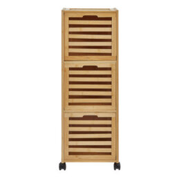 Beliani Bathroom Cabinet Shawnee Bamboo 32 Cm Light Brown - thumbnail 4