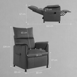 Homcom Electric Reclining Chair W/ Remote, Power Recliner For Elderly, Black - thumbnail 3