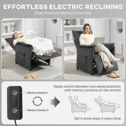 Homcom Electric Reclining Chair W/ Remote, Power Recliner For Elderly, Black - thumbnail 5