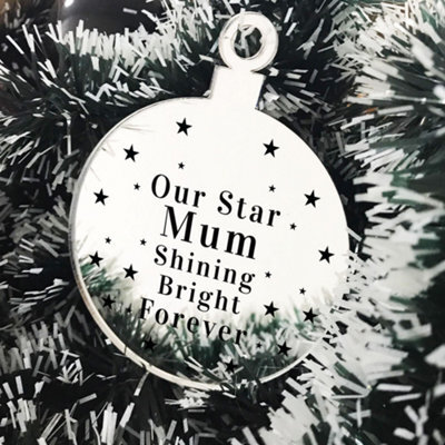 Red Ocean Rememberance Christmas Tree Bauble Beautiful Mum Memorial Gift Ornament - image 1