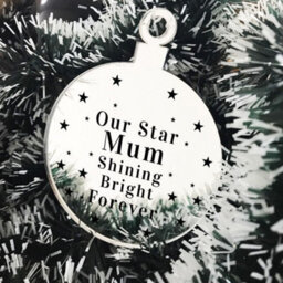 Red Ocean Rememberance Christmas Tree Bauble Beautiful Mum Memorial Gift Ornament