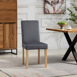 Maiolo Velvet Dining Chairs - Set Of 2 - Grey - thumbnail 2