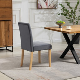 Maiolo Velvet Dining Chairs - Set Of 2 - Grey - thumbnail 5