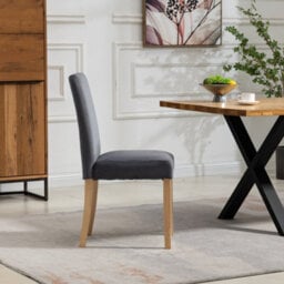 Maiolo Velvet Dining Chairs - Set Of 2 - Grey - thumbnail 4