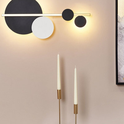 Beliani Wall Led Lamp Black And Gold - Built-In Warm White Leds, Modern Iron Frame, 600 X 290 X 40 mm - image 1