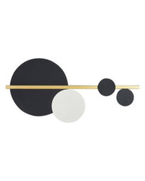 Beliani Wall Led Lamp Black And Gold - Built-In Warm White Leds, Modern Iron Frame, 600 X 290 X 40 mm - thumbnail 2