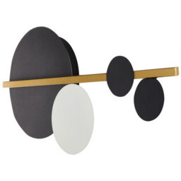 Beliani Wall Led Lamp Black And Gold - Built-In Warm White Leds, Modern Iron Frame, 600 X 290 X 40 mm - thumbnail 3