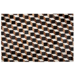 Beliani Rug Alpkoy Brown 140 X 200 Cm Leather - thumbnail 4