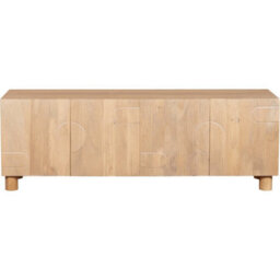 Wyld Haus Buffalo Natural Mango Wood Bookcase With Two Door Cabinet - thumbnail 2