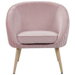 Beliani  Armchair Tromso Velvet Pink - thumbnail 4