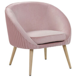Beliani  Armchair Tromso Velvet Pink