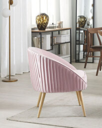 Beliani  Armchair Tromso Velvet Pink - thumbnail 2