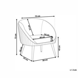 Beliani  Armchair Tromso Velvet Pink - thumbnail 3