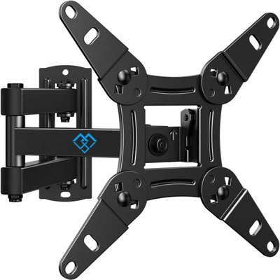 Perlesmith Tv Wall Bracket For 13-42 Inch Tvs, Swivel Tilt Extend Mount Flat & Curved Tv Up To 20 Kg, Max.vesa 200 X 200 mm