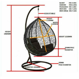 D Pro T Homeware Rattan Swing Egg Chair Brown Outdoor Garden Patio Hanging Furniture