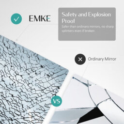 Emke Illuminated Led Bathroom Mirror, Bathroom Mirror With Button Switch, Demister Pad, Adjustable Color 450X600mm - thumbnail 4