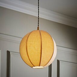 Valuelights Belle Woven Fabric Ball Easy Fit Ceiling Lamp Shade And Bulb (D)28Cm - thumbnail 1