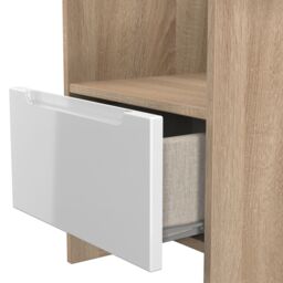 Messina Gloss Bardolino Oak Effect 1 Drawer Non-Extendable Side Table (H)495mm (W)440mm (D)440mm - thumbnail 5