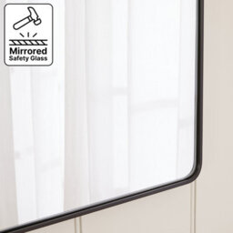 The Furniture Market Chic Small Rectangle Black Framed Metal Wall Mirror 80Cm X 50Cm - thumbnail 7