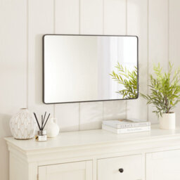 The Furniture Market Chic Small Rectangle Black Framed Metal Wall Mirror 80Cm X 50Cm - thumbnail 4