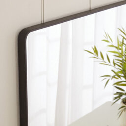 The Furniture Market Chic Small Rectangle Black Framed Metal Wall Mirror 80Cm X 50Cm - thumbnail 6