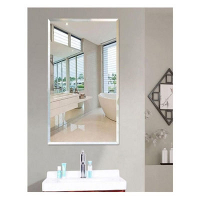 Deenz 30X45Cm Frameless Rectangle Wall Mounted Mirror Frameless Bathroom Living Room A Must Have Mirror Home Decor - image 1