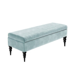 Safar Plain 120Cm Ottoman Storage Bench - Plush Velvet Shoe Bench - Silver Upholstery Footstool With Storage