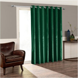 Moonlight Bedding Velvet Ring Top Curtain-Fully Lined Blackout Single Panel,thermal Sliding Glass Door Curtain (Emerald,66X84Inch)