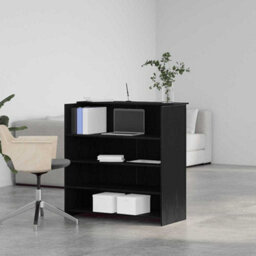 Berkfield Durable Reception Desk Black Oak 100X50X103.5 Cm Engineered Wood - thumbnail 3