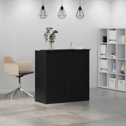 Berkfield Durable Reception Desk Black Oak 100X50X103.5 Cm Engineered Wood - thumbnail 4
