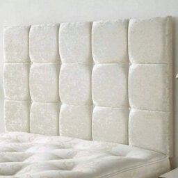 "Urban Textures Luxury 26"" High Crushed Velvet Fabric Upholstered Sloane Design Bed Headboard - White"