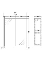 Balterley Winshill Mirror - Light Oak - 600mm - thumbnail 5