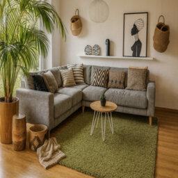 Uetian Green Rectangular Rug Soft Dense Pile For Small Rooms Bedside Areas (80X150 Cm) - thumbnail 6