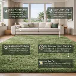 Uetian Green Rectangular Rug Soft Dense Pile For Small Rooms Bedside Areas (80X150 Cm) - thumbnail 8