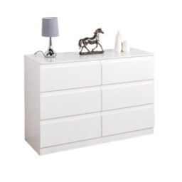 Home Treats 6 Chest Of Drawer White Wide - Wooden Bedroom Furniture - thumbnail 7