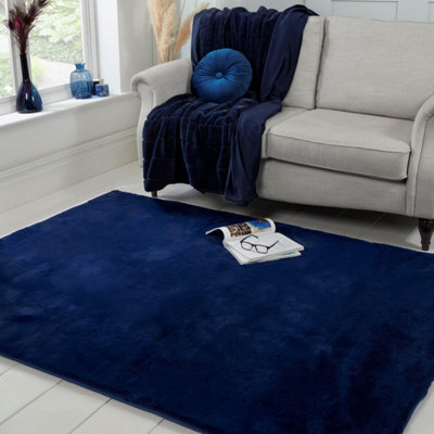 Plain Shaggy Easy To Clean Polyester Rug For Living Room, Bedroom - 80Cm X 150Cm