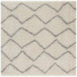 The Rugs Moroccan Shaggy Rugs And Runners Soft Fluffy Wavy Trellis Design High Pile Ivory And Grey Living Room Kitchen Hallway 800 - thumbnail 1